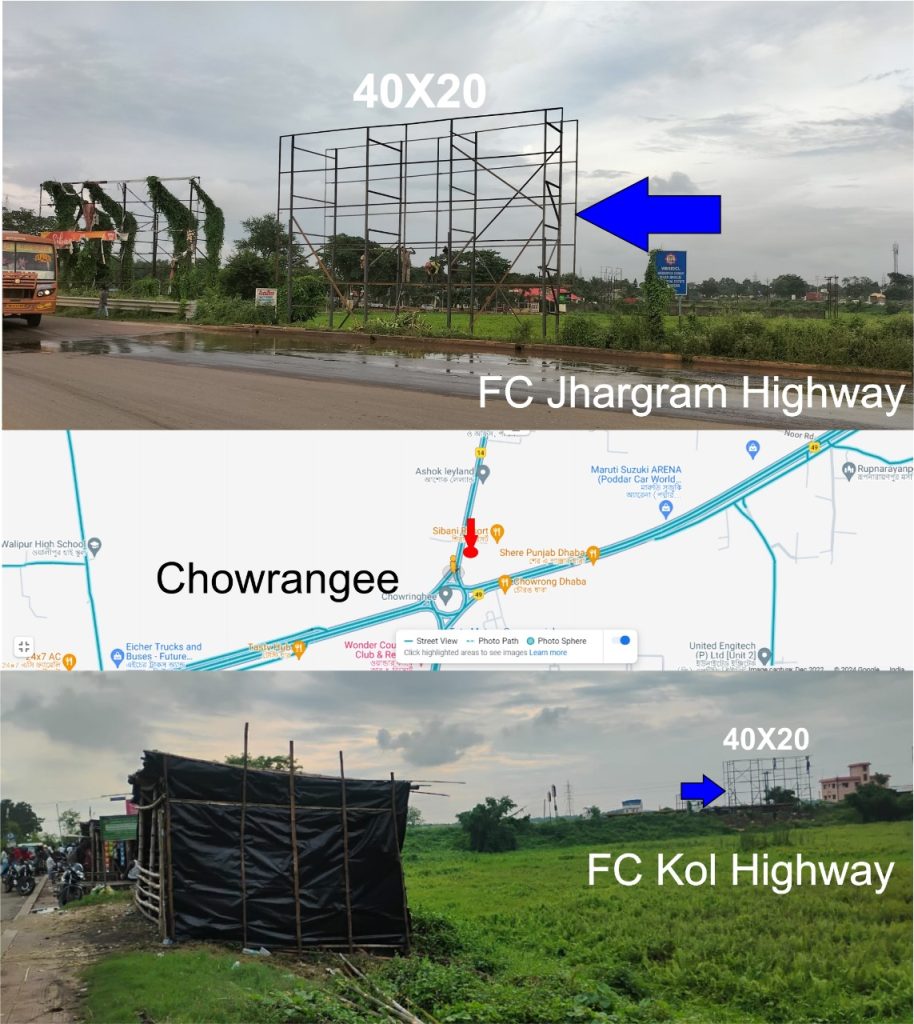40×20 hoarding at Chowrangee (both sides)